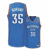 NBA Men's Oklahoma City Thunder Kevin Durant Revolution 30 Road Swingman Jersey (Blue, Medium)