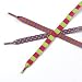 Little Miss Match girls shoelaces, kooky purple/yellow dots, orange/blue stripes, and pink/green stripes