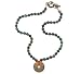 African Jade Prosperity Necklace with Coin - 6mm beads - 21 1/2