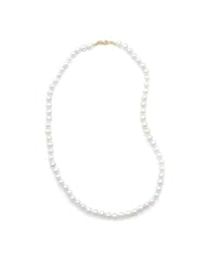 20 Inch 6-6.5mm Cultured Freshwater Pearl Necklace Individually Knotted with a 14K Yellow Gold Clasp