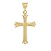 JewelStop 14K Yellow Gold Plain Religious Cross Shiny Religious Charm Pendant