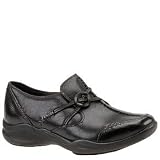 Clarks Women's Wave.Run Slip-On, 11 W, Black Leather