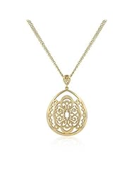 Alexander James Brushed large crest open-faced filigree enhancer slides invisibly on a pair of link chain. Genuine 14k gold plated chain at 31 with 1.5 extender.