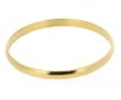 Stainless Steel High Shine Yellow Gold Plated Finish Ultra Modern and Sophisticated Simple Bangle Style Bracelet