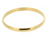 Stainless Steel High Shine Yellow Gold Plated Finish Ultra Modern and Sophisticated Simple Bangle Style Bracelet