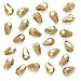 Czech Fire Polish Glass Beads 7 X 5mm Teardrop Apollo Gold (25)
