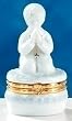 3" Porcelain My First Communion Boy Prayer Keepsake Box #46338