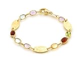 14K Gold Gem Stone Fashion Bracelet 7