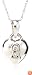 14k White Gold Diamond Heart Keyhole Pendant (.04 cttw, J Color, I2 Clarity), 18