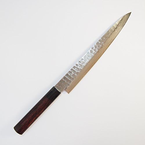 Norisada Hammered Damascus Fillet Knife 9.5-Inch Shitan Handle