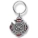 Firefighter Red Maltese Cross Keytag