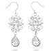 Sterling Silver Polished Filigree and Pear Shape title=