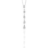 10k White Gold Diamond 5-Stone Drop Pendant (.08 cttw, J-K Color, I1-I2 Clarity)