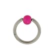 STAINLESS STEEL HOOPS WITH BALL HOT PINK Gauge: 14, Ball Size: 4.5mm Sold as a Pair