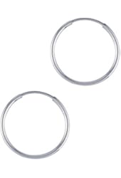 Continuous Endless Hoop Round Circle Medium Sterling Silver Earrings 20mm