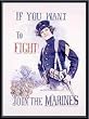 Art Poster Metal Framed Print - Join the Marines - Artist: Howard Christy- Poster Size: 24 X 18