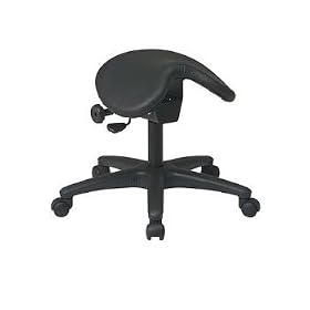 Office Star ST203 BACKLESS STOOL WITH SADDLE SEAT AND SEAT ANGLE ADJUSTMENT HEIGHT... by Office Star