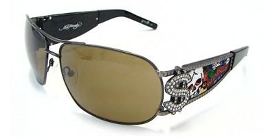 Ed Hardy Sunglasses EHS GUNMETAL/BROWN GUNMETAL