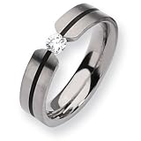 1/3 CT Diamond Titanium 6mm Band