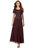 J Kara Plus Size Scoop-Neck Beaded Long Chiffon Dress