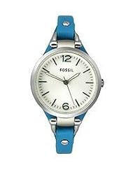 Fossil Georgia Three Hand Leather Watch - Blue Es3297