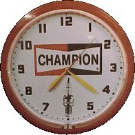 Champion Spark Plug Neon 20" Wall Clock Made In USA New