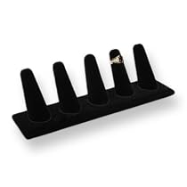 Five Finger Ring Jewelry Display Black Velvet