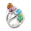 Four Oval Stone Millefiori Ring