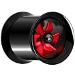 0 Gauge Black Red Pinwheel Double Flare Tunnel Plug