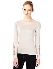 Autograph Cutwork Lace Sleeve Jumper