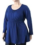 Motherhood Maternity: Plus Size 3/4 Sleeve Scoop Neck Babydoll Maternity T Shirt
