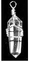 Silver Wire Wrapped Natural Quartz Rock Crystal Point Pendant