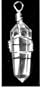 Silver Wire Wrapped Natural Quartz Rock Crystal Point Pendant
