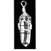 Silver Wire Wrapped Natural Quartz Rock Crystal Point Pendant
