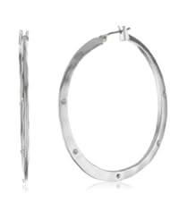 Kenneth Cole New York Hammered Silver-Tone Hoop Earrings