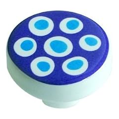 M�belknopf blaue Punkte, Keramik, Schrankknopf, Kommodenknopf