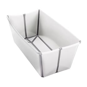 A Real Cool World Flexibath Fold Away Baby Bath Tub (White/ Grey)