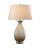 Murray Feiss 9773LSC Independents Collection Table Lamp, Light Sand Crackle Finish with Almond Linen Fabric Shade