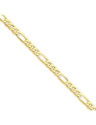 3.25mm, 14 Karat Yellow Gold, Flat Figaro Chain - 22 inch
