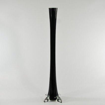 24" Black Glass Eiffel Tower glass vases pack Sold By case of 12 Bulk Sale