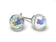 Aurora Borealis Swarovski Crystal Ball Post Earrings Fashion Jewelry -- Made In USA