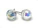 Aurora Borealis Swarovski Crystal Ball Post Earrings Fashion Jewelry -- Made In USA