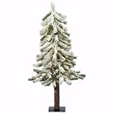 Vickerman – 3′ x 21″ Flocked Alpine 50 Clear Lights Christmas Tree (A807431) 03746
