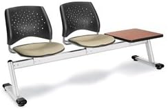 Stars Series Beam Seating - 73-3/4"W - 2 Seats with Table - Black