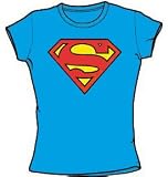 SUPERMAN LOGO Juniors Size Fitted Girly T-shirt Tee shirt