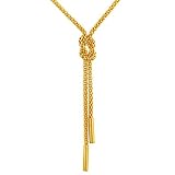 Ladies 17 Popcorn Link Love Knot Lariat
