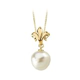 14K Yellow Gold South Sea Cultured Pearl Pendant with Chain