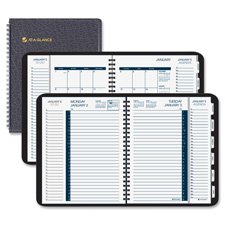 Quality Product By At-A-Glance - Daily Calendar 12 Mths Jan-Dec 6-7/8"x8-3/4" Lthr/Black