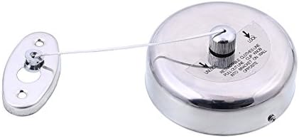 Stainless Steel Retractable Single Clothes Nylon Line Dryer Home Hotel Indoor Outdoor Housekeeping Laundry Clothing 8 Feet Long For Wooden Stick Wall
