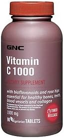 GNC Vitamin C 1000 with Bioflavonoids and Rose Hips, Vegetarian Tablets, 90 ea